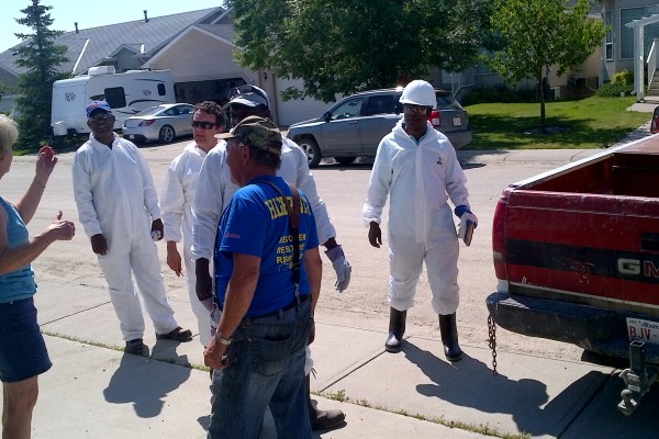 CCF members helping flood victims at High River, Calgary, Canada in 2013